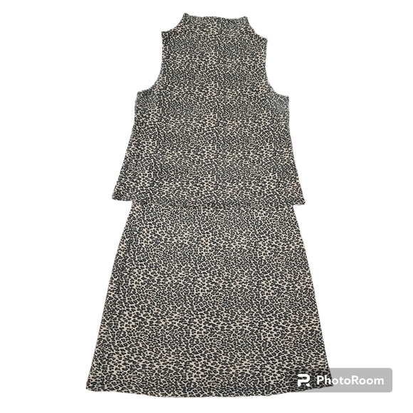 Apostrophe Petite Matching 2pc Leopard Print Tank Top and Skirt Size PM - Picture 1 of 9